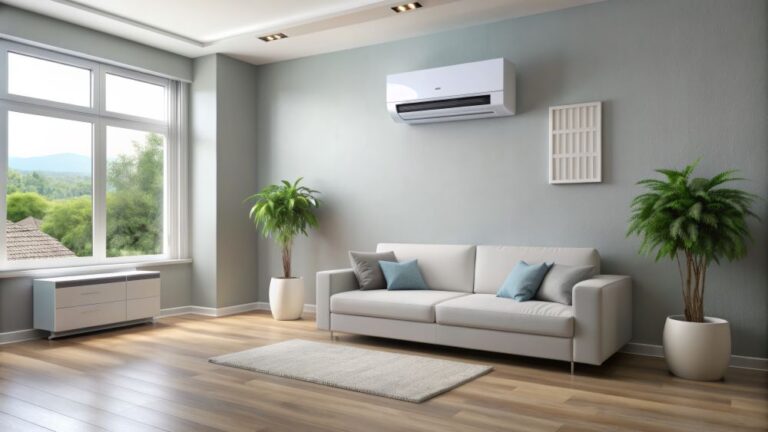Ductless mini split in living room