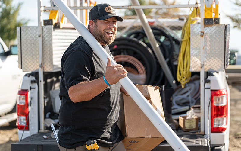 Frazier plumber on a job